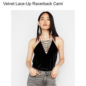NWT Express velvet lace up racerback top
